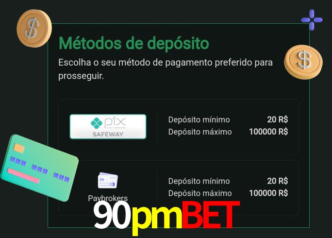 O cassino 90pmbet oferece uma grande variedade de métodos de pagamento